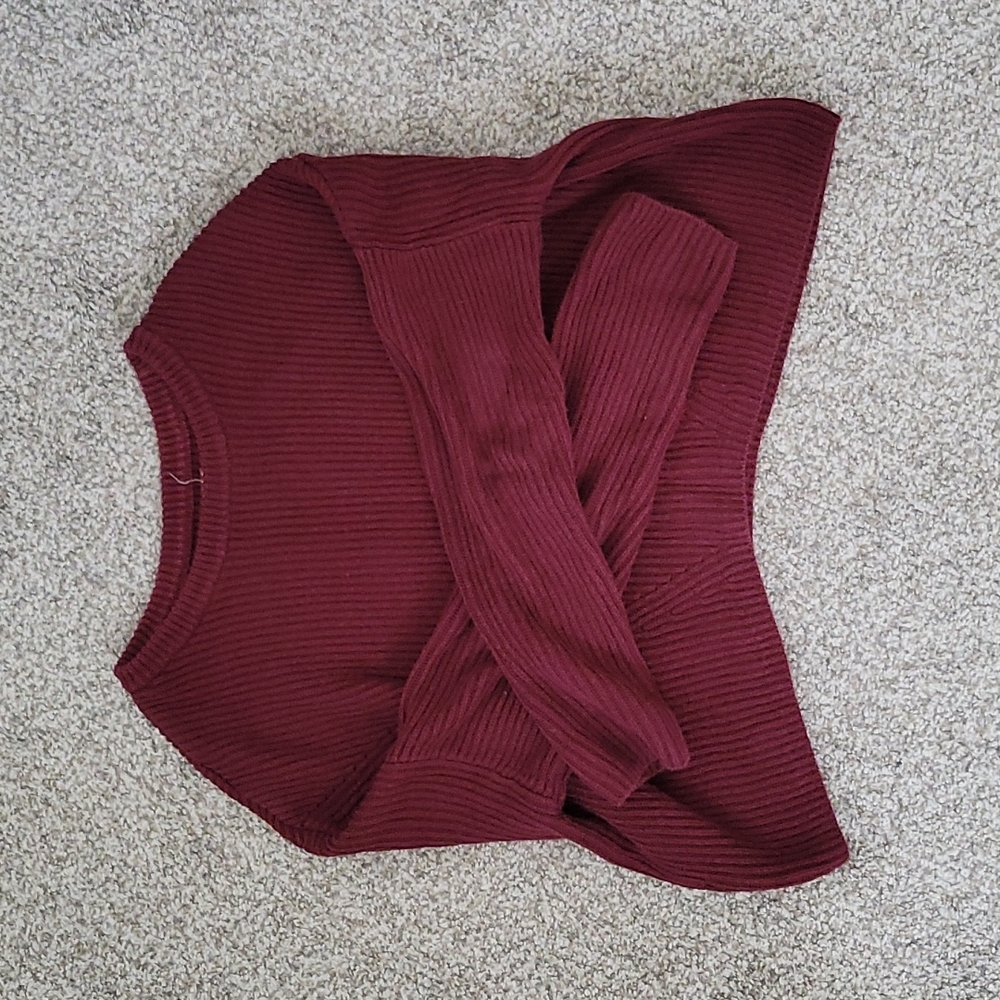 Pacsun LA Hearts cocoon boxy pullover sweater in burgundy